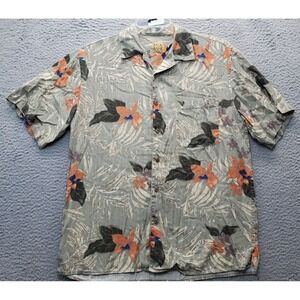Jos. A. Bank Hawaiian Shirt Men Medium Multi Silk Hawaiian Collared‎ Button Down